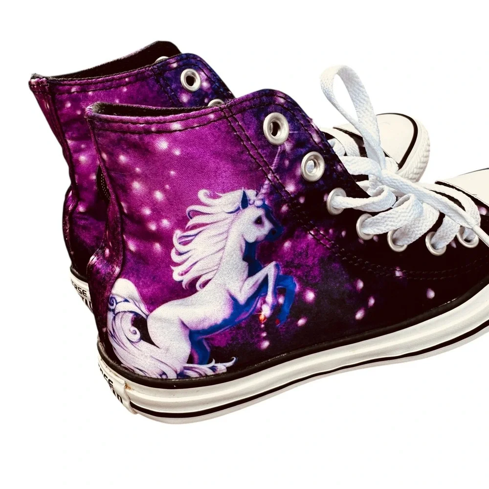 Converse All Star Unicorn High‎ Top Sneakers Purple Black Mens Sz 4 Womens 6